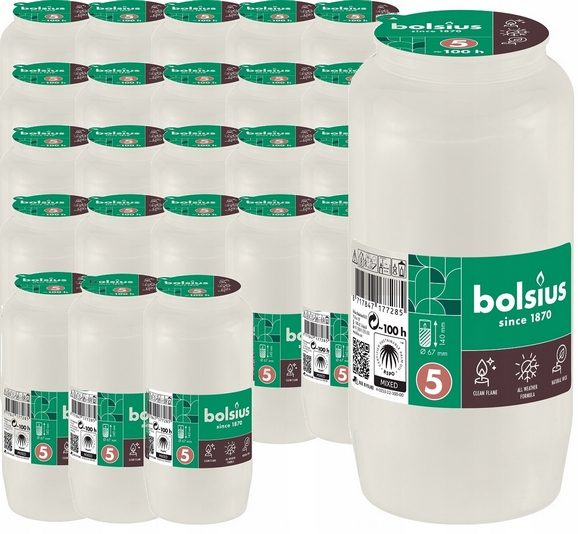 Bolsius Compo RC5 - Celoročné olejové vklady do lúčnych lampášov, 100 hodín horenia, balenie 24 ks